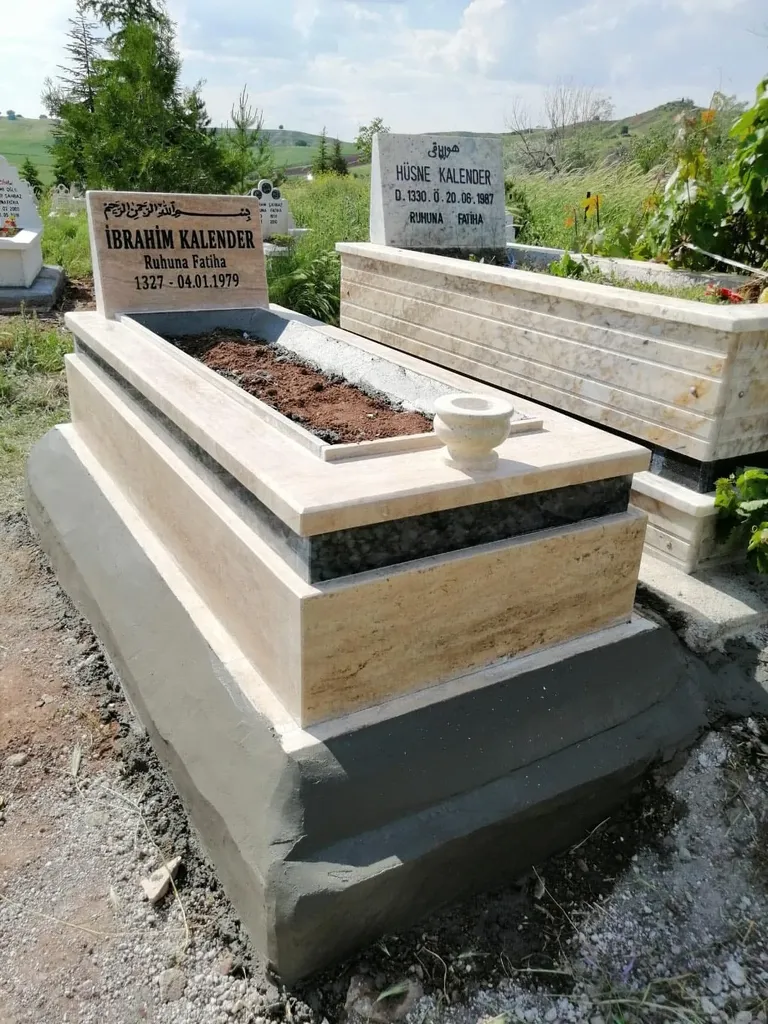 Traverten Kaplan Postu Kuşaklı — Ankara Hazır Mezar