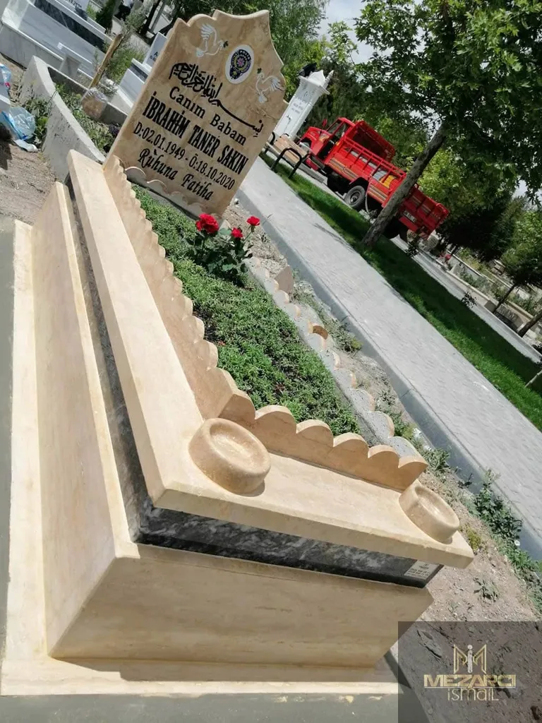 Traverten Tek Katlı Özel Model — Ankara Hazır Mezar